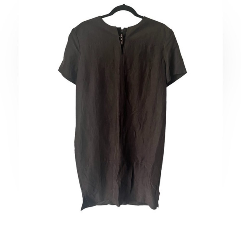 Liz Claiborne size 14 Vintage Brown Silk/Linen Short‎ Sleeve Dress
